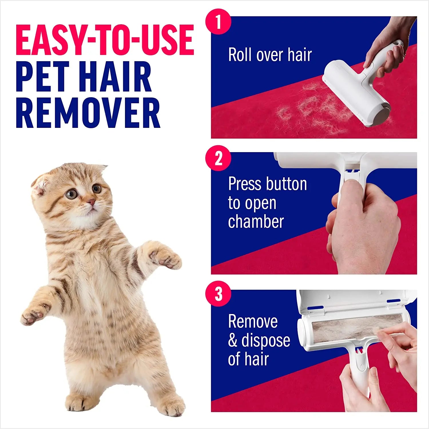 👉 Pet Hair Remover Roller – Self-Cleaning Dog & Cat Fur Tool